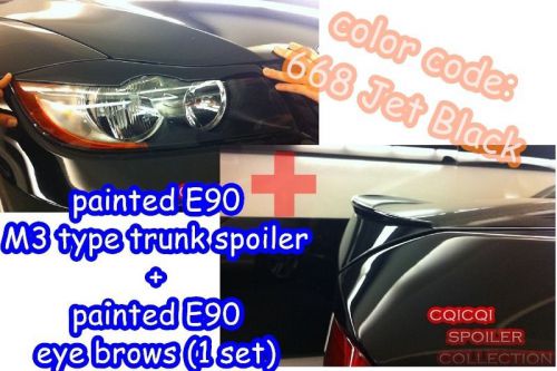 Painted combo bmw e90 3-series m3 type trunk spoiler + eye brows color-668 ◎