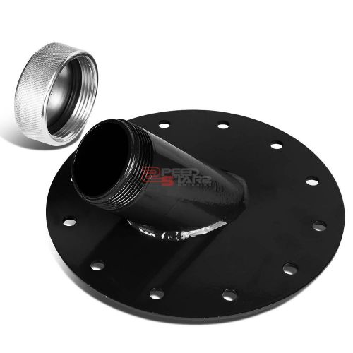 Fuel cell tank 45° degree 1.5&#034; remote fast fill 2.75&#034; filler neck pipe+cap black