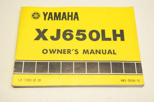 New oem yamaha xj650lh owner&#039;s manual nos