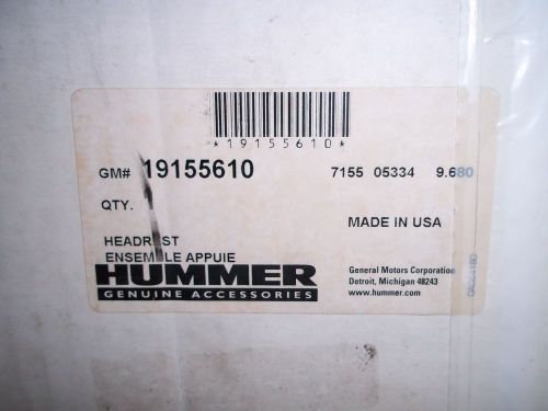 Nib hummer h3 dual dvd headrest system ebony cloth w/dk gr stitch gm # 19155610