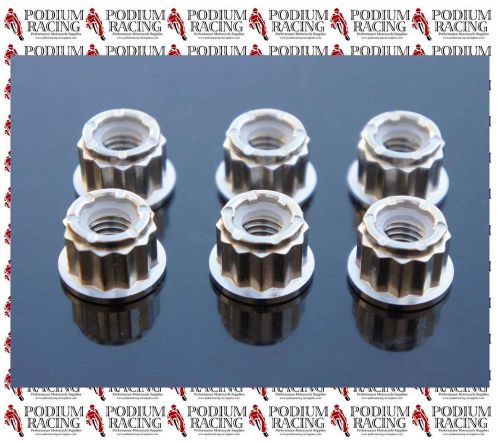 Ducati silver titanium 12 point sprocket carrier nuts with self-lock 6pcs diavel