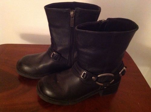 Women&#039;s harley davidson christa black leather motorcycle boots size 7 1/2
