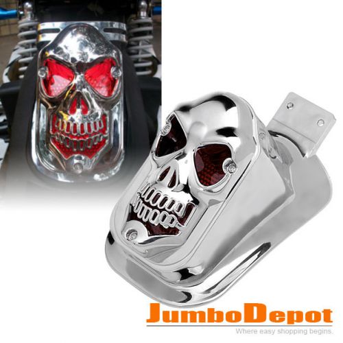 Motorcycle cruiser chrome skull style rear taillight kit for harley street glide