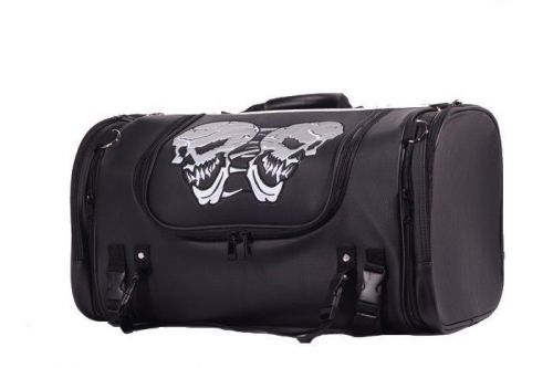 Motorcycle sissy bar bag / trunk with skull