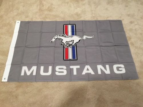 Mustang tri bar pony ford garage man cave 3' x 5' flag banner free shipping