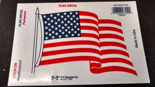 Usa american flag vinyl window decal waving 4&#034;x 6&#034;police military support