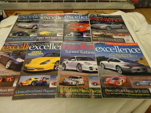 8 issues 2002 porsche excellence magazines