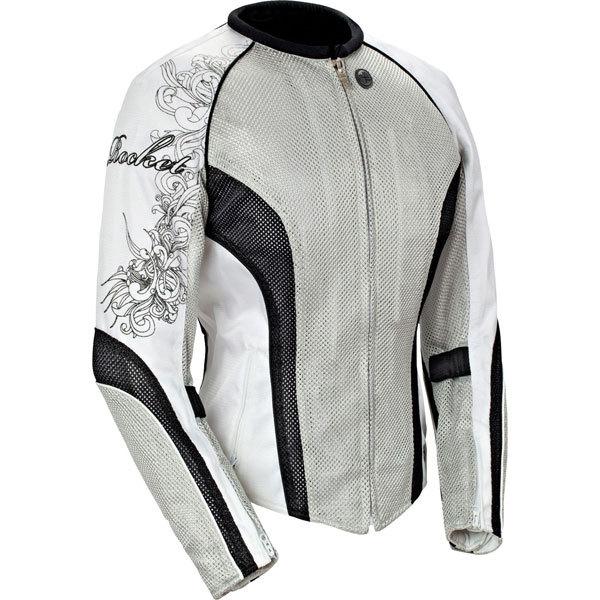 Silver/black/white m joe rocket cleo 2.2 women's textile mesh jacket