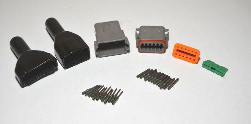Deutsch dt 12-pin genuine connector kit 14 awg solid contacts with black boots