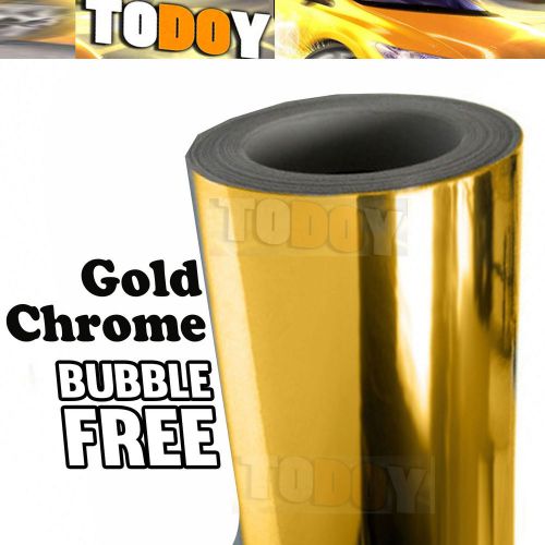 24"x60" gold chrome mirror vinyl wrap car sticker decal sheet air bubble free