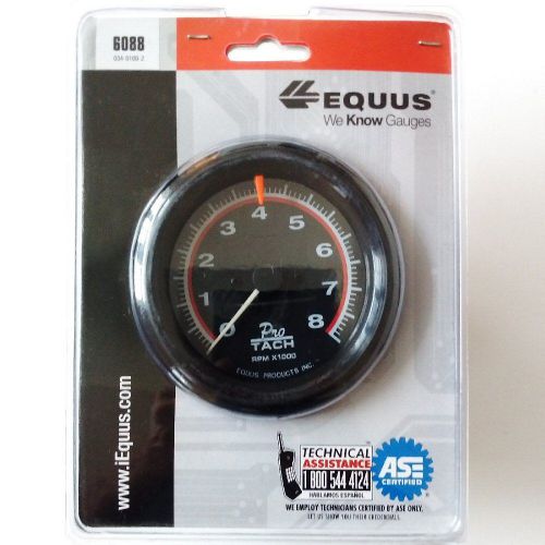 New equus 6088 3-3/8&#034; black tachometer, 0-8000 rpm car dash panel engine gauge