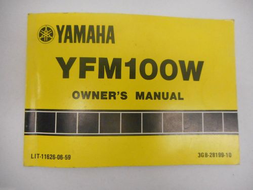 Yamaha yfm100w original owners manual lit-11626-06-59.