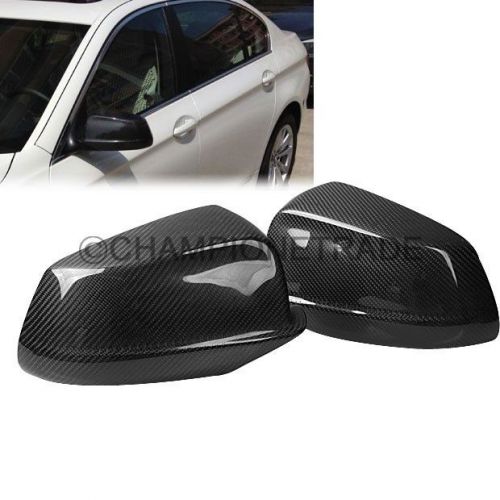 2pcs real carbon fiber side view mirror cover for 11 12 bmw f10 528 535 550i ct