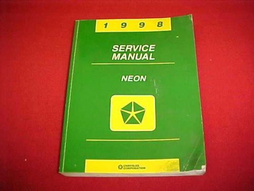 1998 dodge plymouth neon shop service repair manual 98 + wiring diagrams