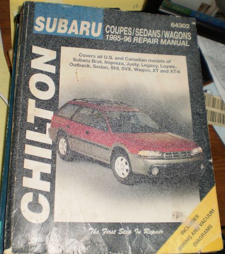 Subaru brat,imprezza,justy,legacy,loyale,outback,svx,xt 1985-96 repair manual