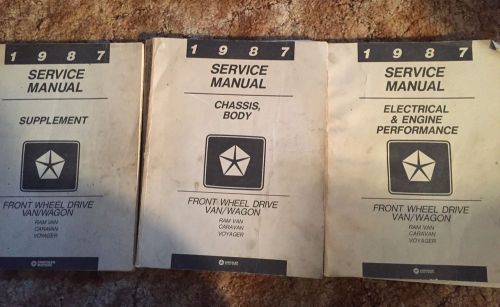 Set of 3 service manuals ram van, caravan, voyager