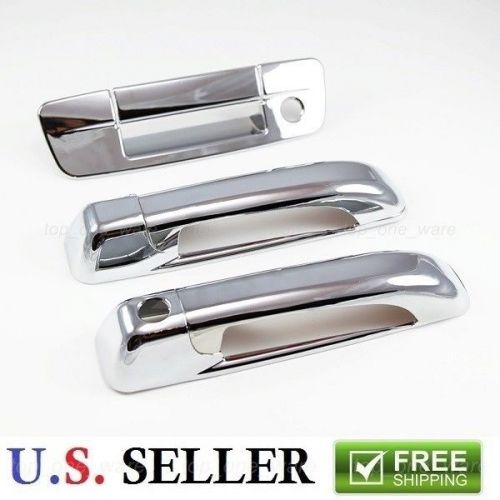 2009-2014 dodge ram 1500 chrome 2 door handle &amp; tailgate cover trim with keyhole
