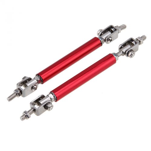 3" red auto car bumper lip splitter tie rod bars strut support 7.5cm new