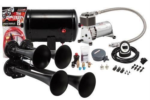 Kleinn train horns complete quad air horn package with 130 psi sealed air system