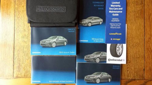 2013 honda accord sedan owner&#039;s manual set  oem original w/ case
