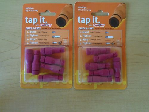 Lot of 2 - posi-tap tap it qick &amp; easy #604/6pc tap 20-22 awg **new**
