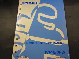 Yamaha oem owners service, shop manual for wr 450ft, fv models 2005-2006 new