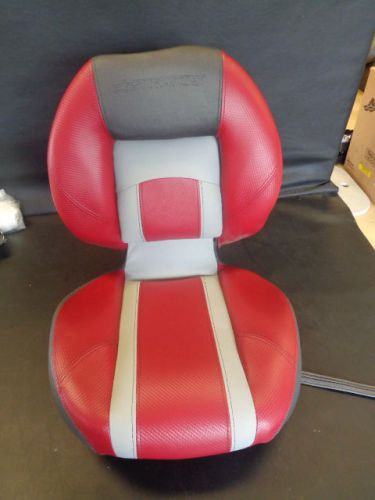 Stratos gray / red folding fishing seat 21 3/4" x 19" x 20 1/4" marine boat