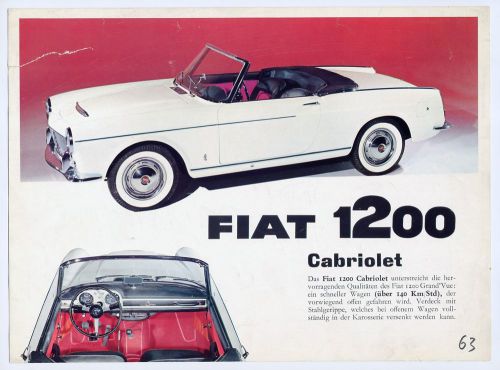 Fiat 1200 cabriolet sales brochure (german text)