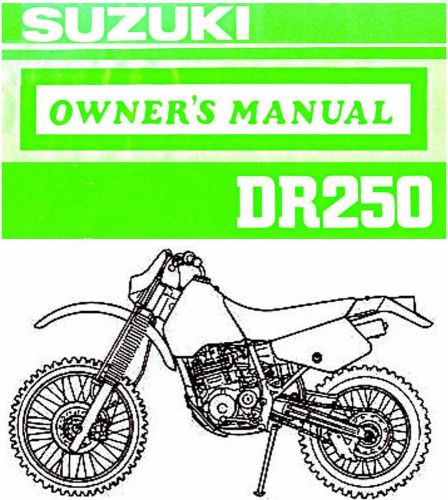 1992 suzuki dr250 motorcycle owners manual -dr 250-suzuki-dr250
