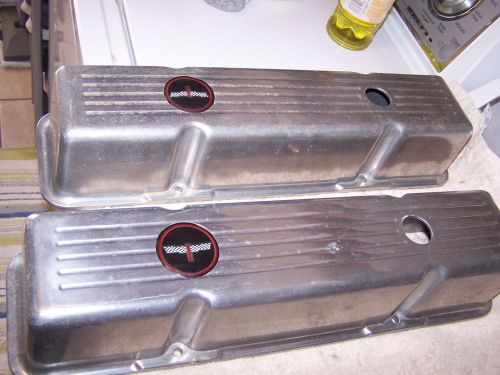 Sb chevy corvette valve covers small block hotrat rod  aluminumtall valve covers