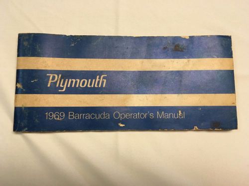 1969 plymouth barracuda original operator&#039;s manual (not a reprint)