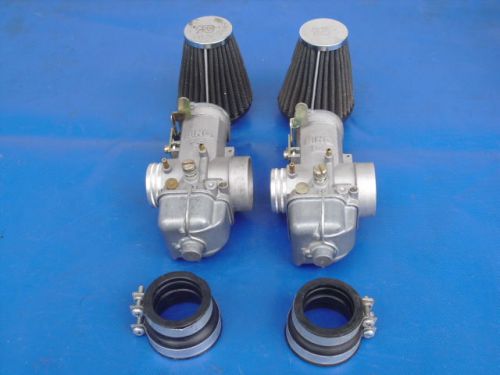 Nice set of bing 54 carburetors with mounting boots &amp; air cleaners 447/503/582