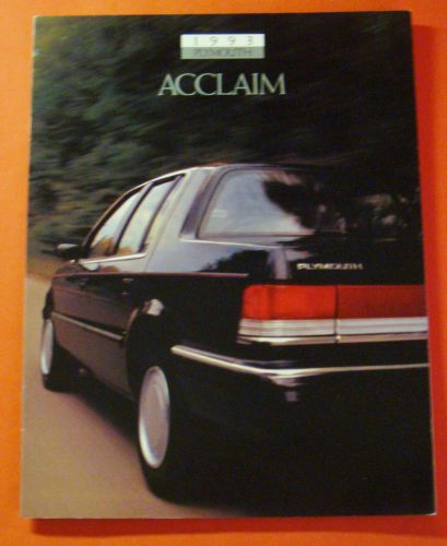1993 plymouth acclaim showroom sale brochure ..16- pages