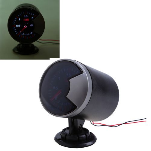 Universal vehicle smoked face turbo boost gauge -1 to 2 bar pressure white led #