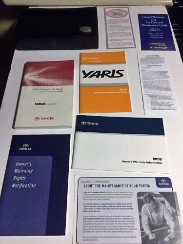 2008 toyota yaris owners manual with case