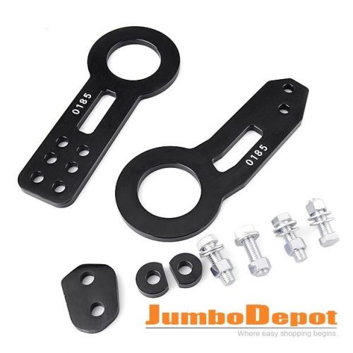 Buy Black Anodized Aluminum CNC Towing Hook Front+Rear Tow Hook Set For