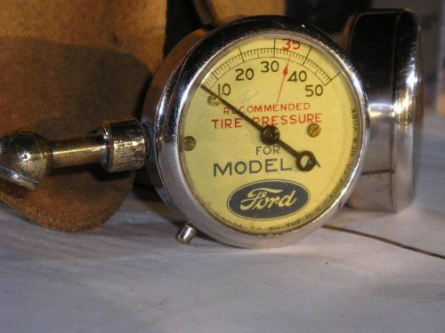 Very nice us model a ford tire gauge and fine pouch vintage tool display parts