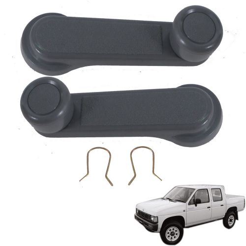 1986-2005 fit nissan frontier navara d22 d21 window crank handle gray pair ute