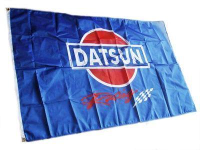 Datsun racing banner flag sign car v8 nissan blue 4x2ft