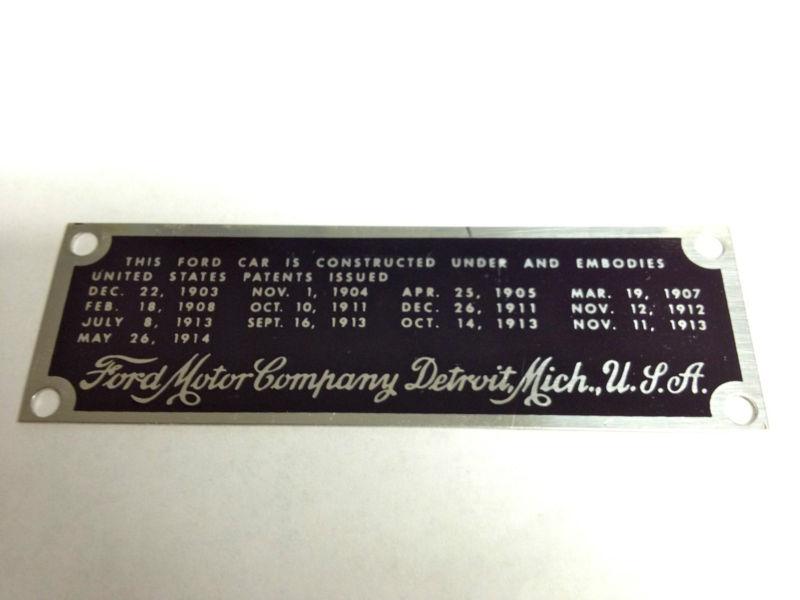 Model t ford patent tag 1919 1920 1923 - 1925 body id badge plate emblem a dash 