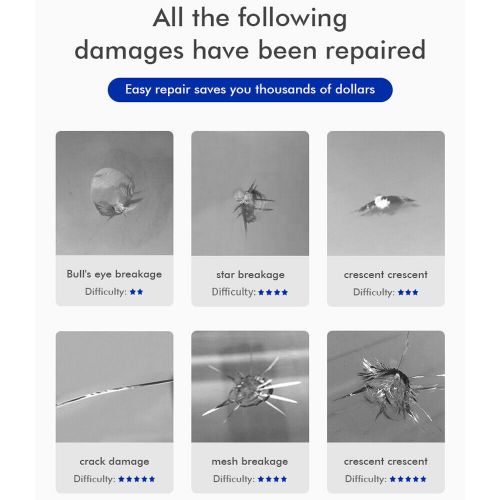 Automotive glass repair fluid car windshield resin chip crack fix tool kit