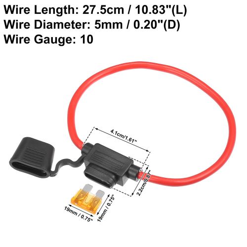 4 Set DC 12V 10AWG ATC Blade Style Inline Fuse Holder with 5A Standard Fuse, US $15.67, image 4