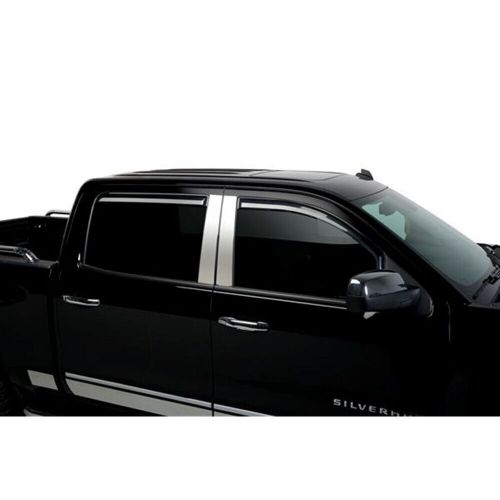 4pc putco tinted window visor set for 2015 18 chevy silverado ld/hd 4dr crew cab