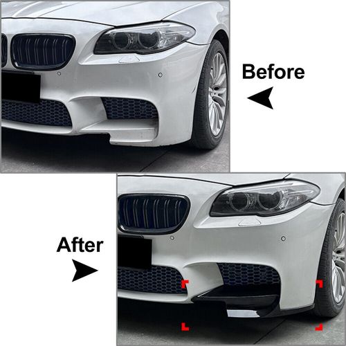 Pair front side corner splitter spoiler for bmw 5 series f10 f11 m5 2011-2017