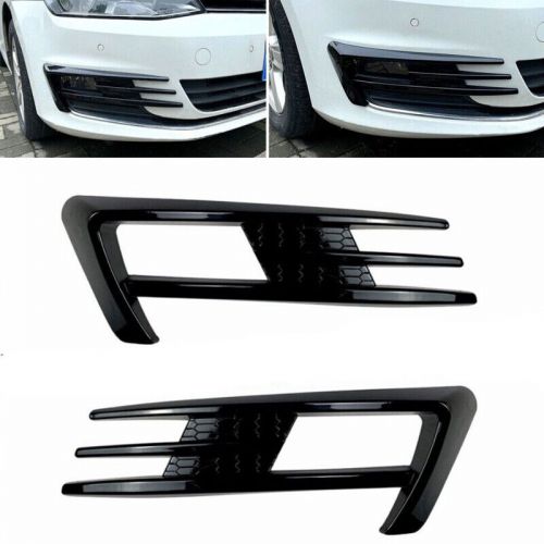 2x carbon fiber look front fog light grille cover trim for vw golf 7 mk7 2014-17