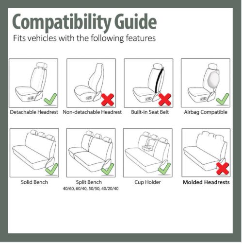 For Toyota Tacoma Car Seat Covers Full Set 5-Seat Black Green Poly Cotton 9PCS, US $65.99, image 15