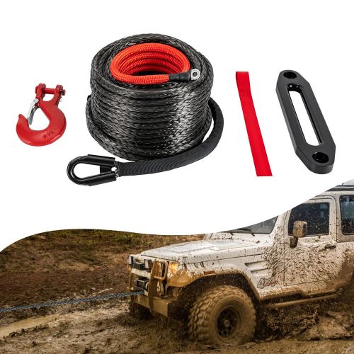 Synthetic Winch Rope Winch Line Recovery Cable 3/8"x100ft 23809lbs for SUV Truck, US $75.16, image 7