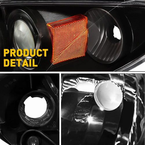 For 2004-2009 Mazda 3 Sedan Black Housing Amber Corner Projector Headlights Set, US $115.99, image 2