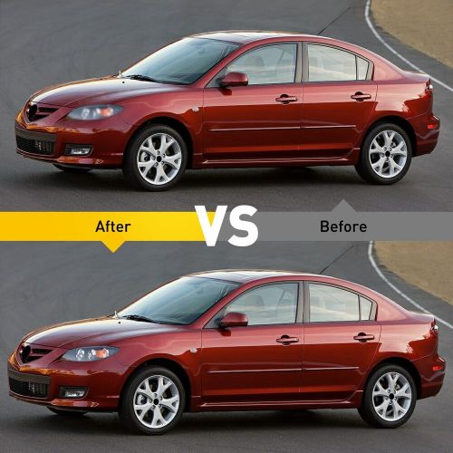 For 2004-2009 Mazda 3 Sedan Black Housing Amber Corner Projector Headlights Set, US $115.99, image 7