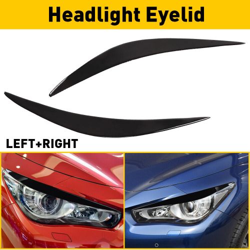 For 2014-2022 Infiniti Q50 Headlight Eyelid Trim Cover Eyebrow Rear Black, US $16.99, image 3